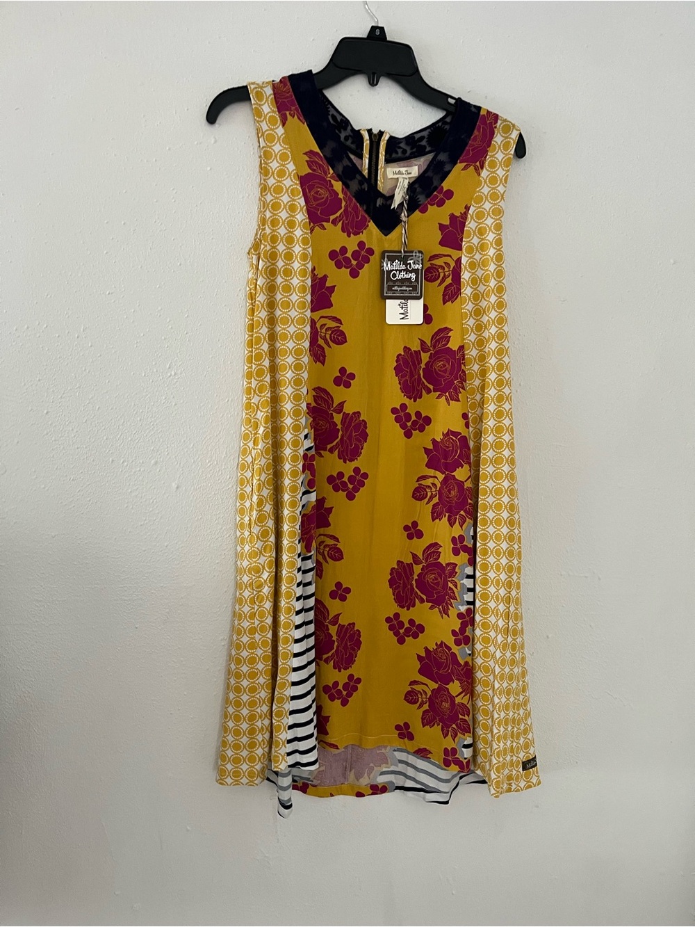 Matilda Jane Yellow Dress with Magenta Floral Print